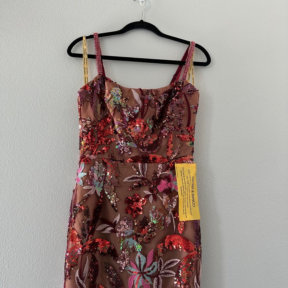 Bronx and Banco DAHLIA LEON EMBROIDERED EVENING DRESS New US 4 - Picture 8 of 12